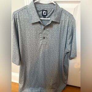 FootJoy Floral Patterned Polo in Light Gray